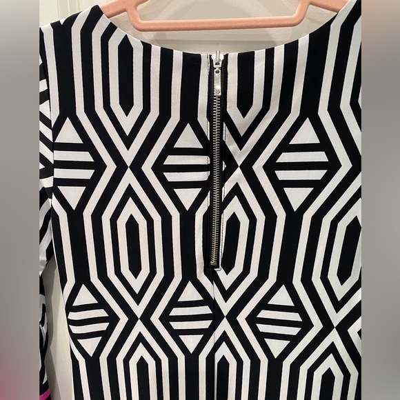 INC NWT Black/White/Pink Geometric Pattern Dress XS - Picture 2 of 4